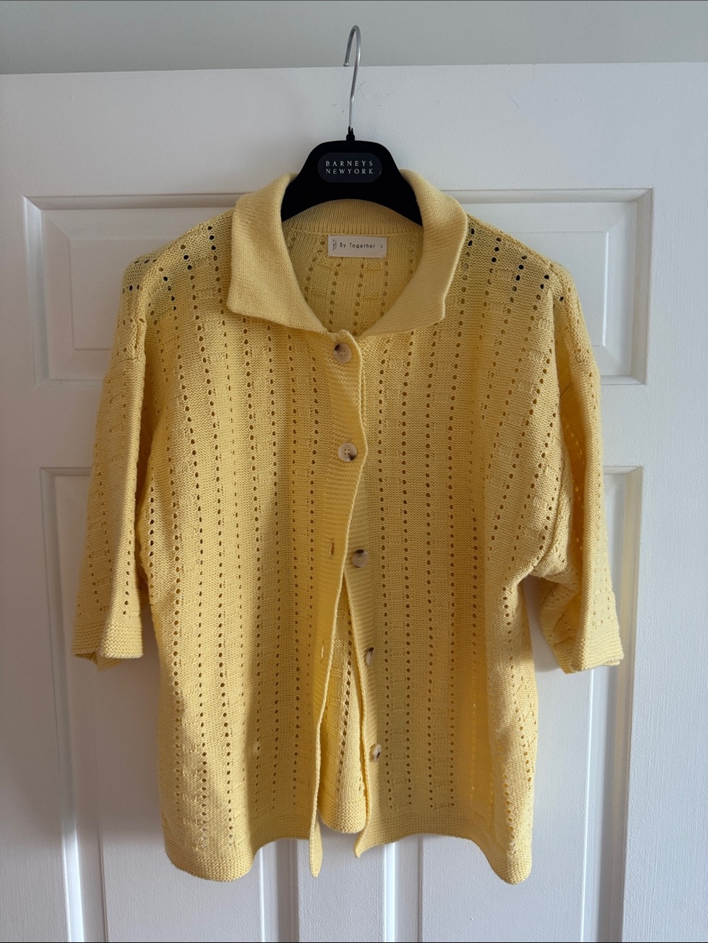 Butter Yellow Button-Up Knit Cardigan- brand By Together